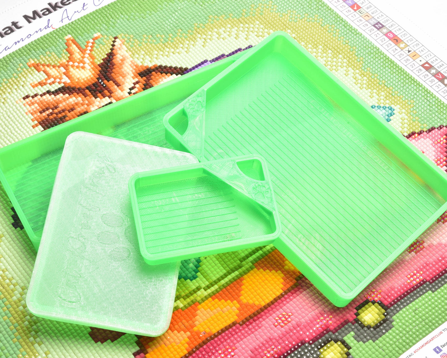 Bright Green TRANSLUCENT - SPECIAL EDITION - Cat-Proof Diamond Painting Tray with Lid