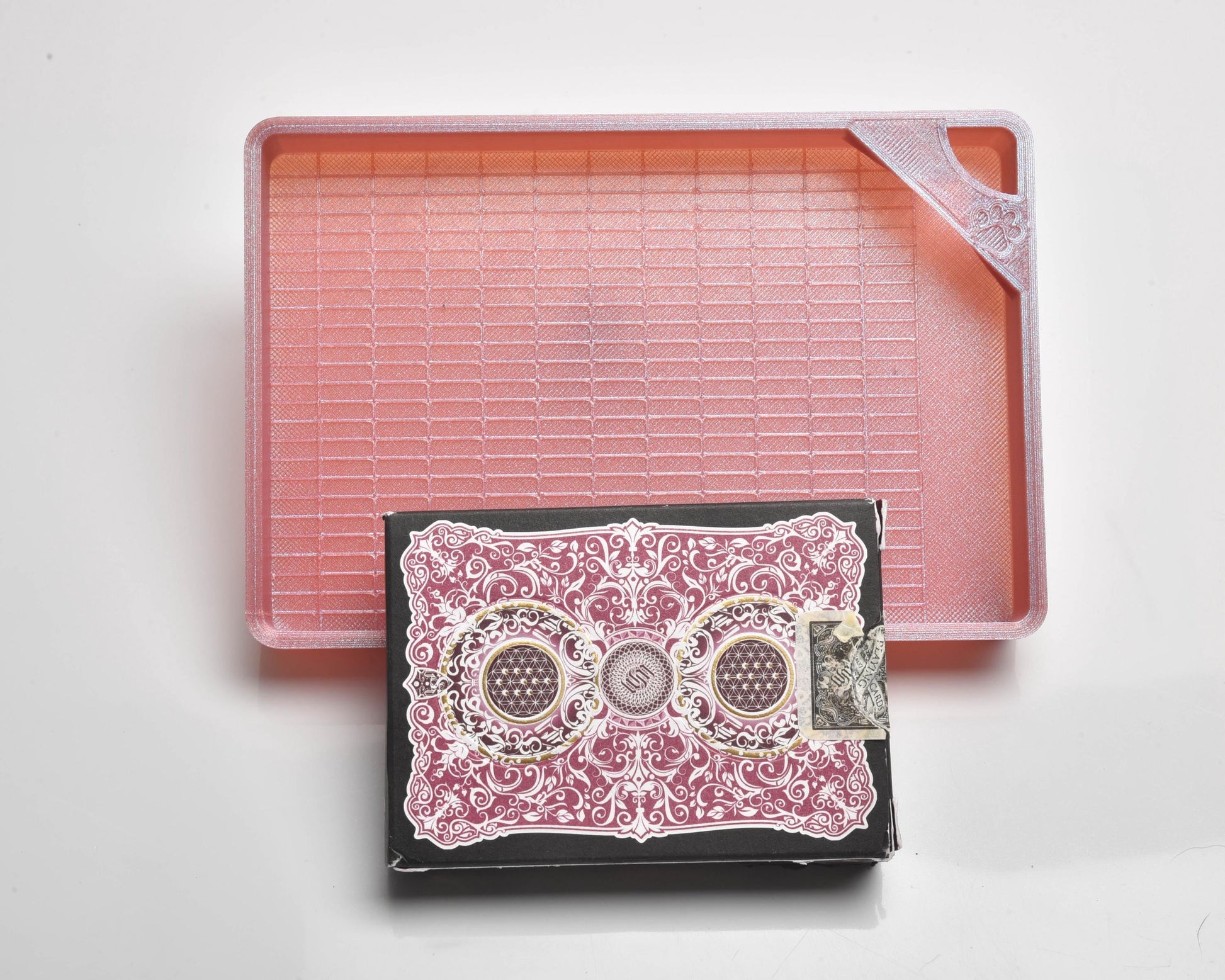 GRIDDED Eternal Rose - HOLOGRAPHIC - Cat-Proof Diamond Painting Tray with Lid