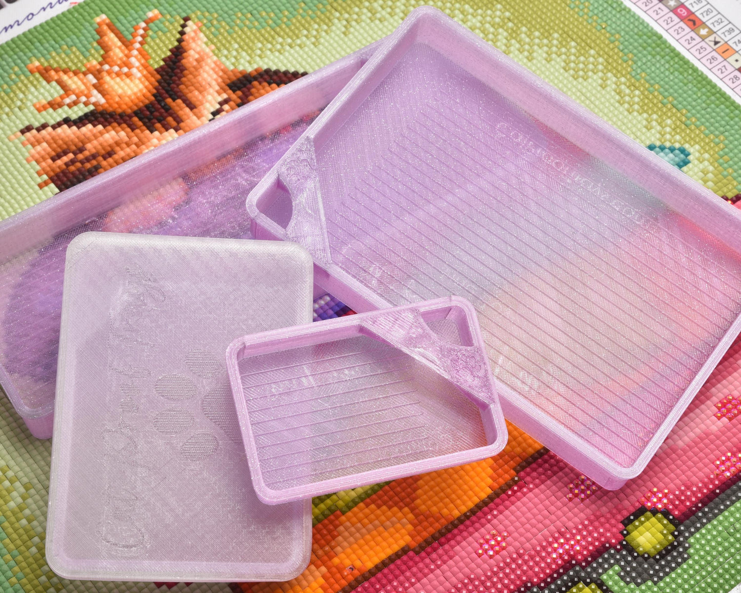 Pixie Dust Pink/Purple Translucent Ombre - SPECIAL EDITION - Cat-Proof Diamond Painting Tray with Lid