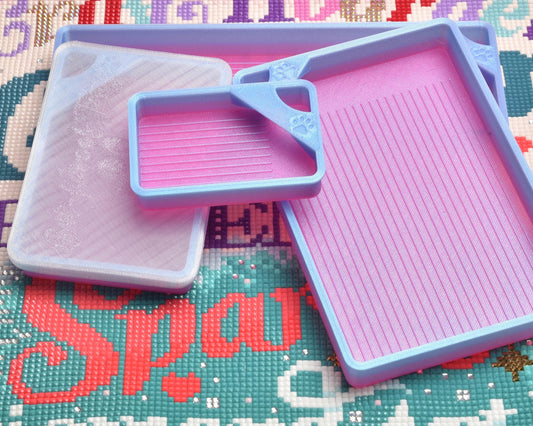 Cotton Candy Clouds - GRIDDED SPECIAL EDITION - Cat-Proof Diamond Painting Tray with Lid