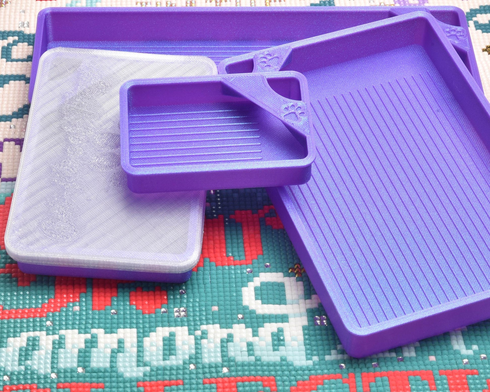 Grape Jelly Translucent Purple Glitter - SPECIAL EDITION - Cat-Proof Diamond Painting Tray with Lid