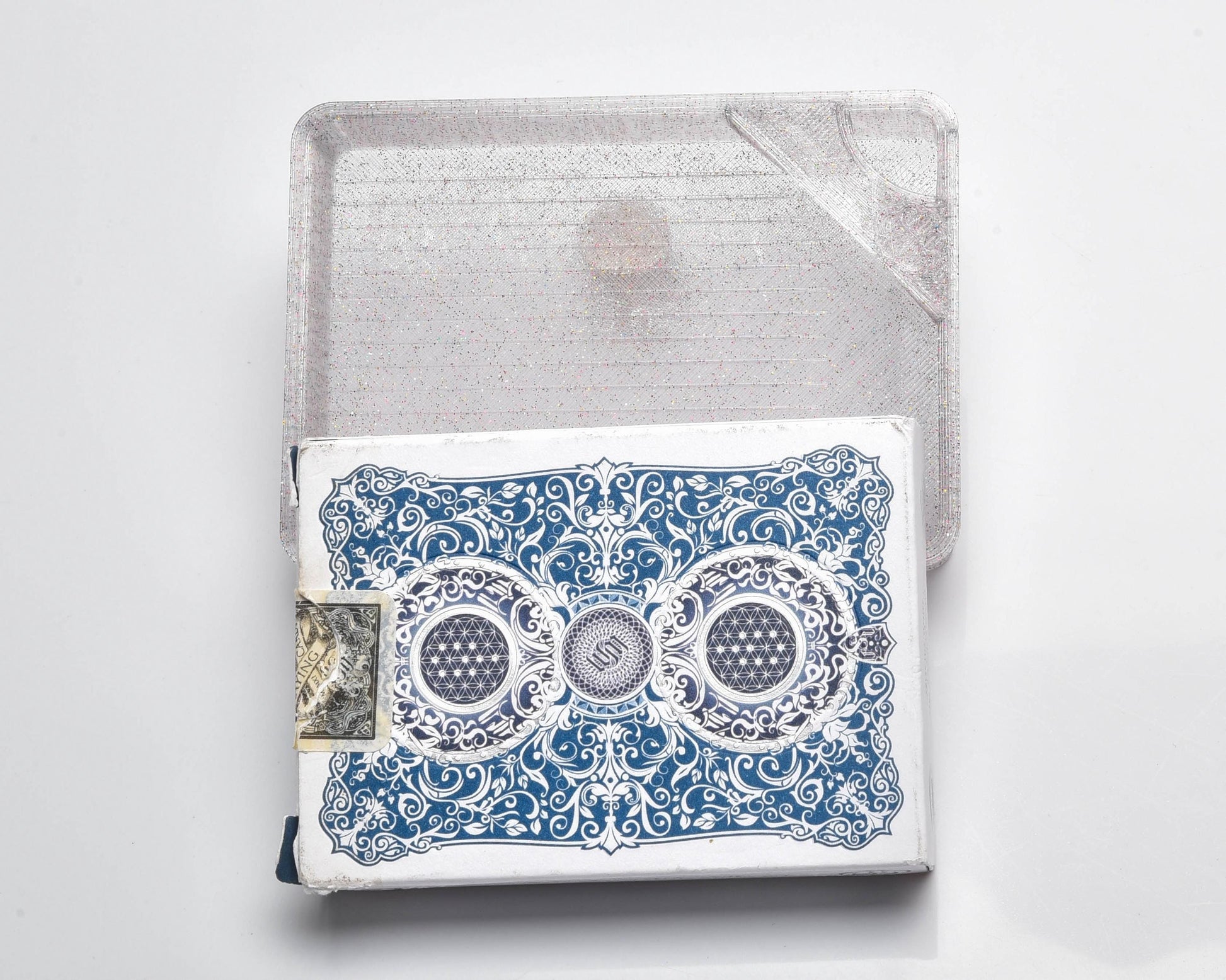 Catfetti Rainbow Glitter Transparent - GRIDDED Cat-Proof Diamond Painting Tray with Lid