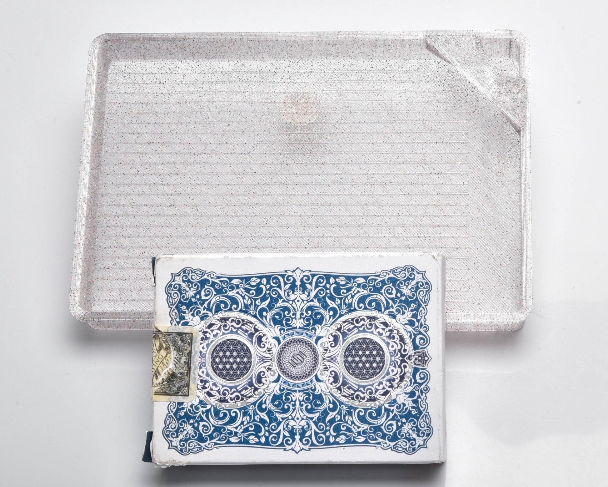 Catfetti Rainbow Glitter Transparent - GRIDDED Cat-Proof Diamond Painting Tray with Lid