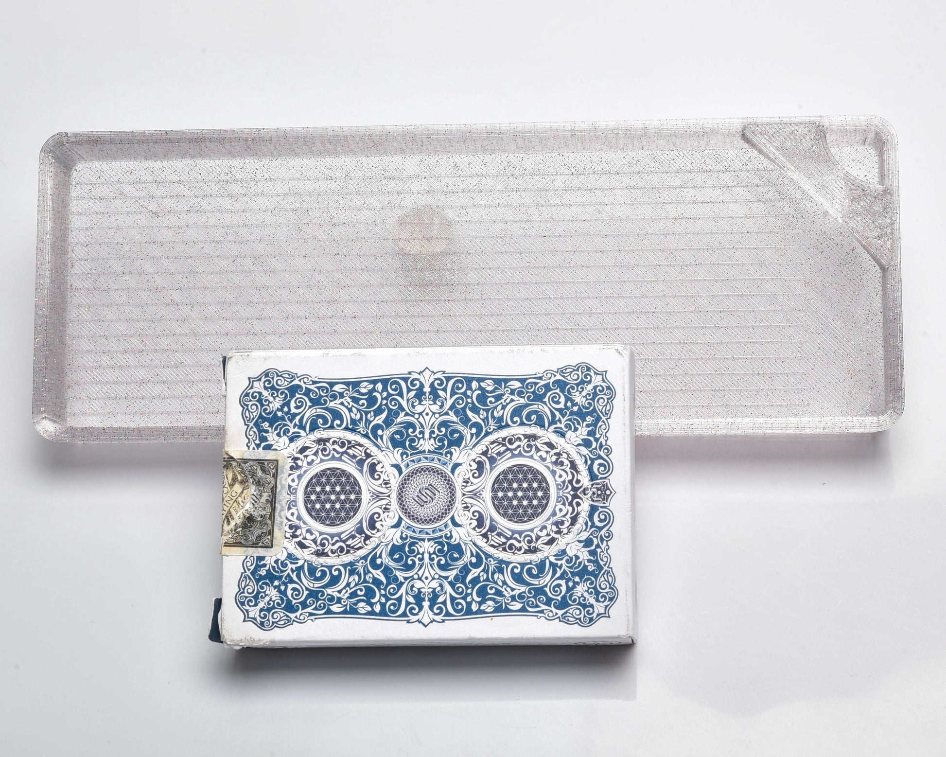 Catfetti Rainbow Glitter Transparent - GRIDDED Cat-Proof Diamond Painting Tray with Lid