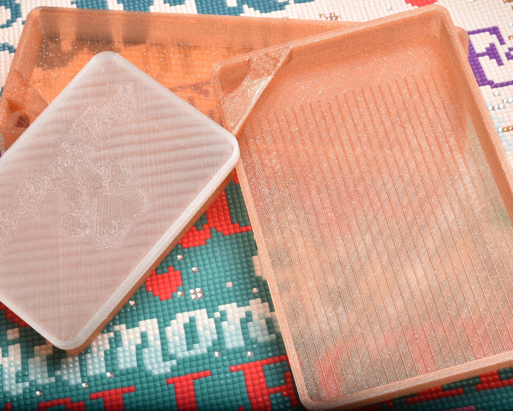 Butterscotch Cinnamon Pie - GRIDDED SPECIAL EDITION - Cat-Proof Diamond Painting Tray with Lid