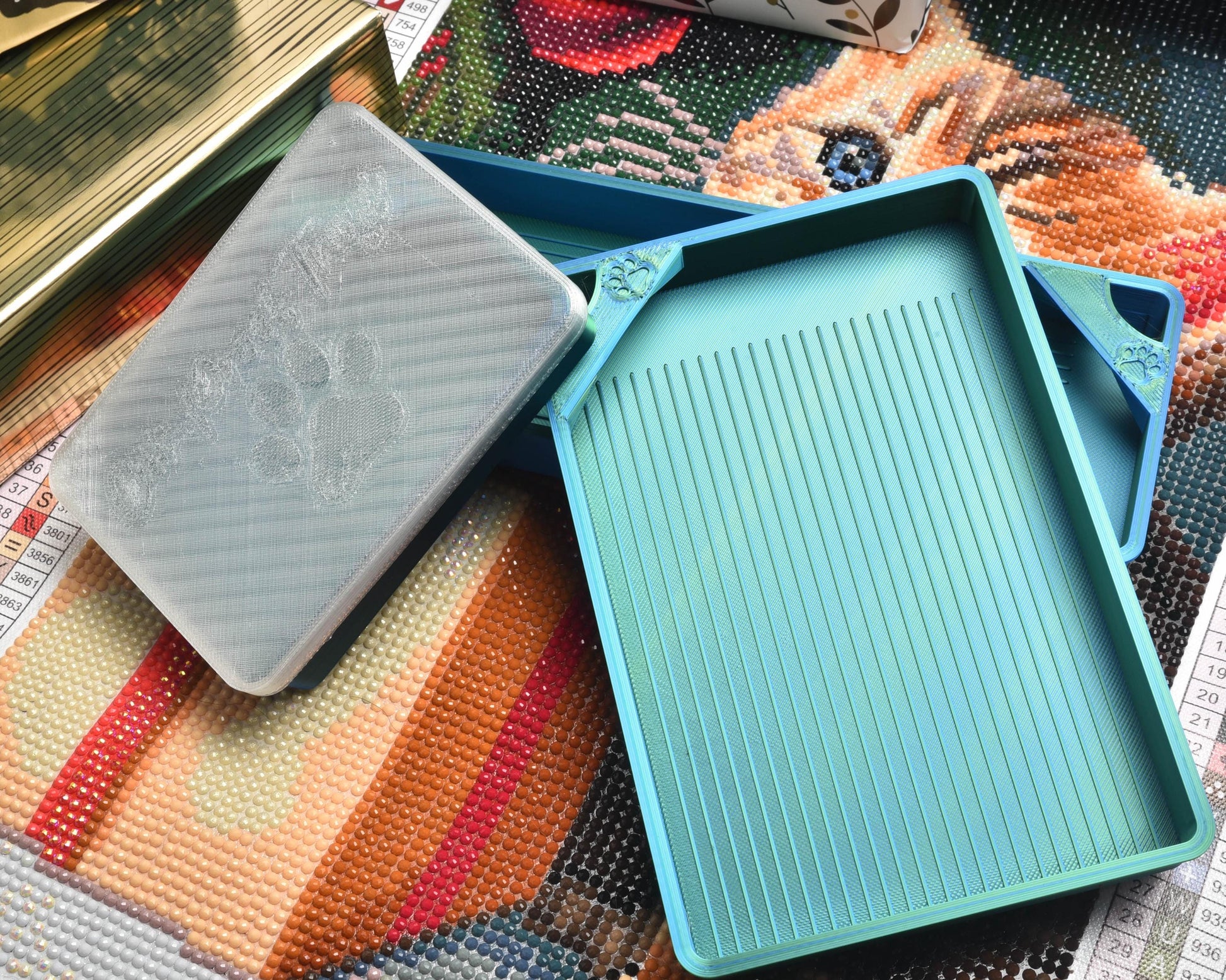 Flannel Pajamas - GRIDDED SPECIAL EDITION - Cat-Proof Diamond Painting Tray with Lid