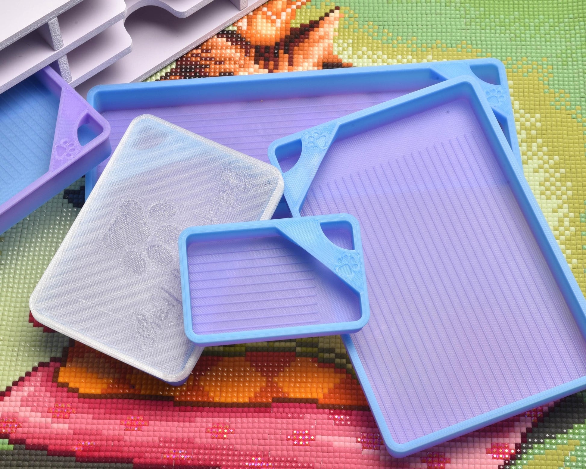 Au Revoir Blue/Purple Ombre - SPECIAL EDITION - Cat-Proof Diamond Painting Tray with Lid