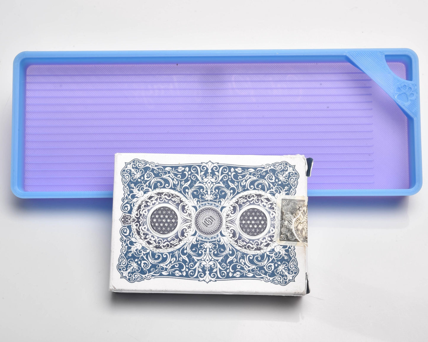 Au Revoir Blue/Purple Ombre - GRIDDED SPECIAL EDITION - Cat-Proof Diamond Painting Tray with Lid