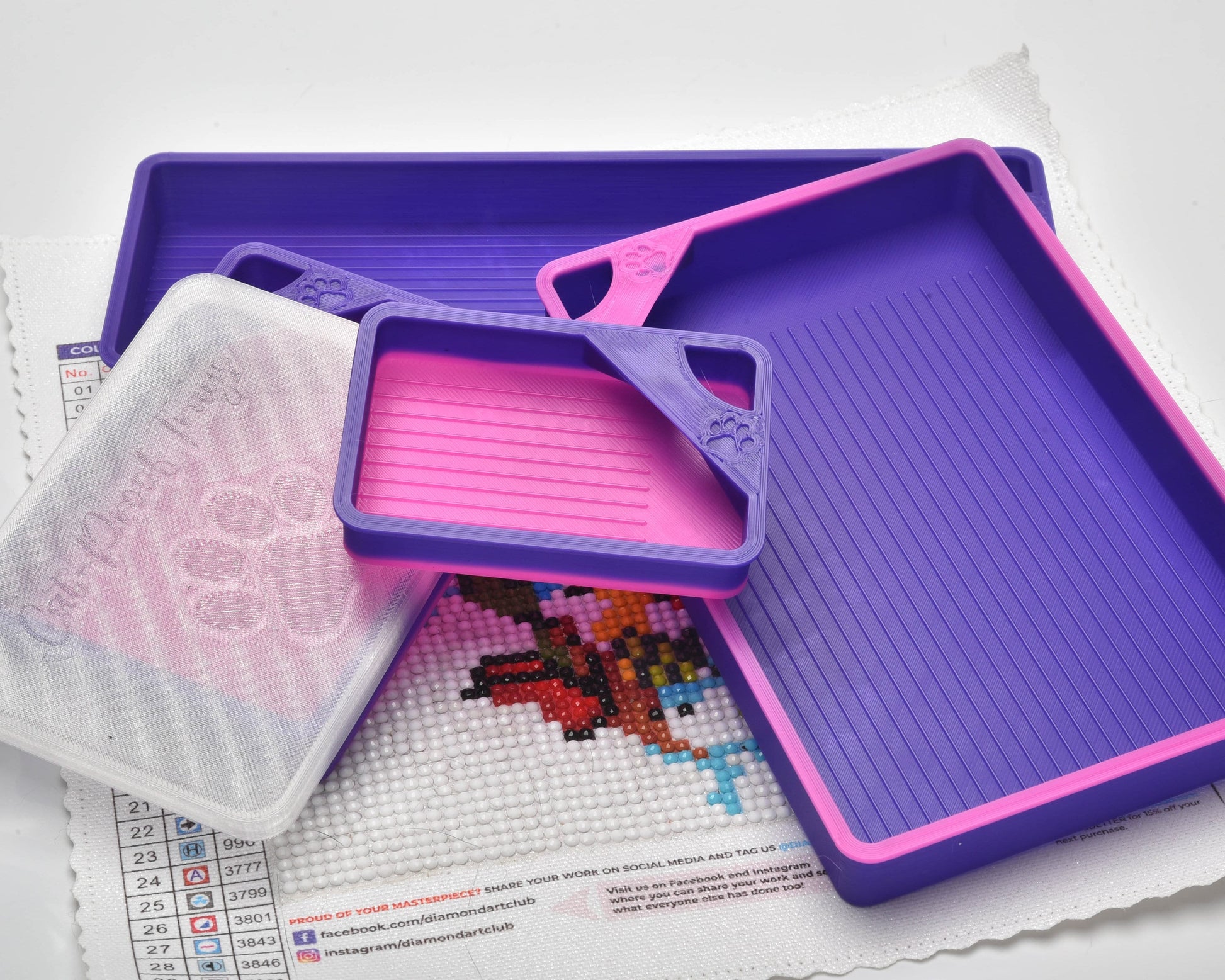 Aurora - HEAT COLOR CHANGE - Purple/Pink - Cat-Proof Diamond Painting Tray with Lid