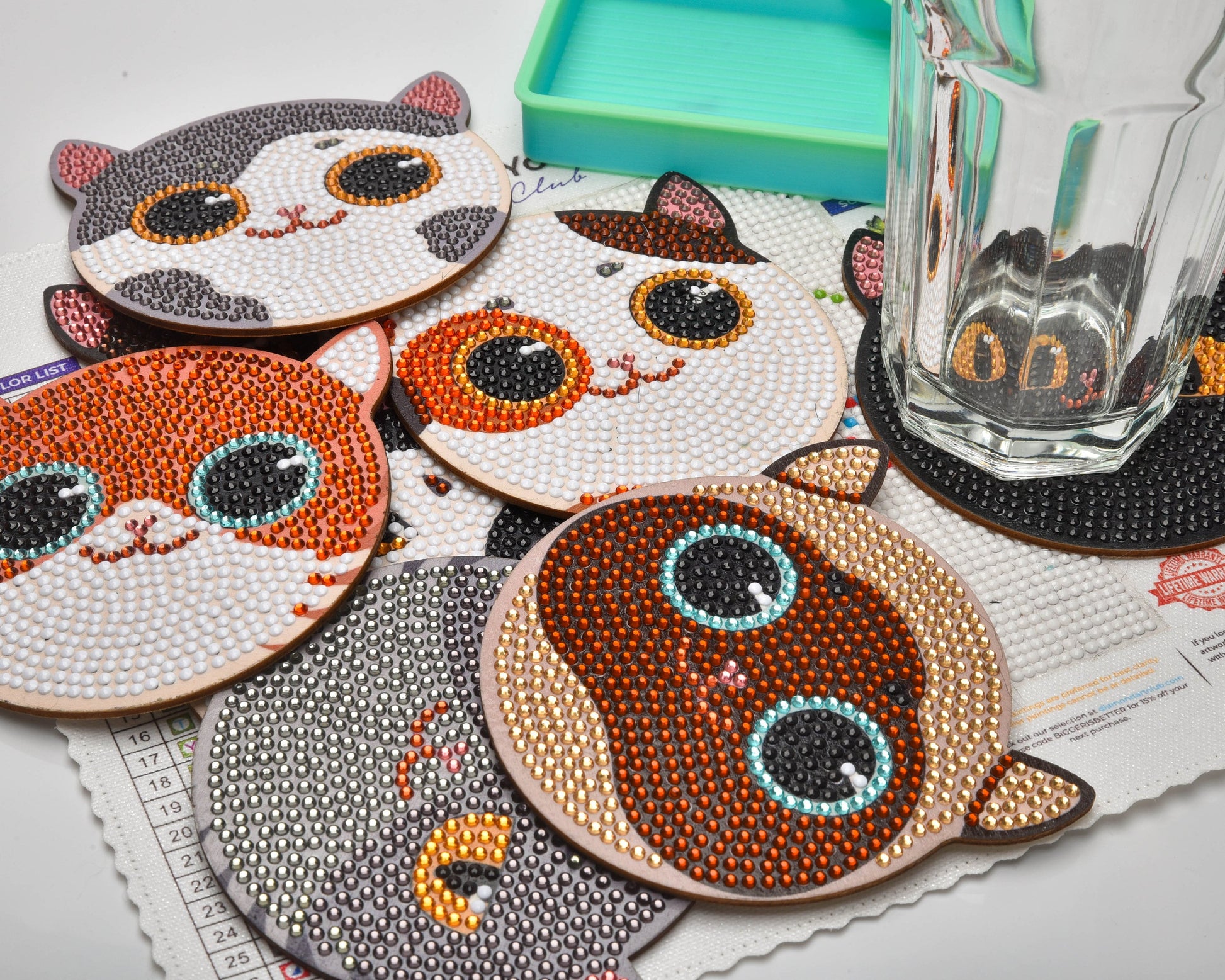 Cat Face! - Cat Coaster Diamond Painting Dazzled